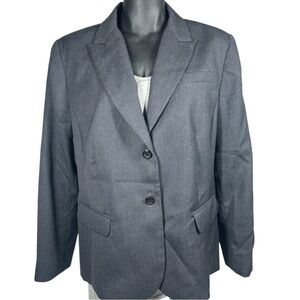 Pendleton Vintage Blazer Size 16 USA Single Breasted 100% Virgin Wool Gray/Black